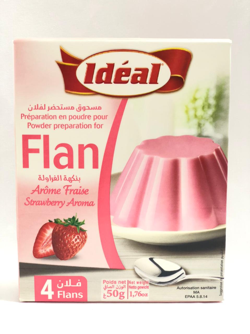 PRÉPARATION EN POUDRE POUR FLAN ARÔME FRAISE 50G IDÉAL – CIMAMARKET