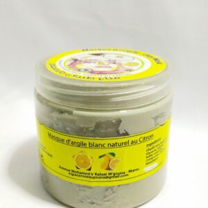 MASQUE D'ARGILE BLANC NATUREL AU CITRON . KELAA