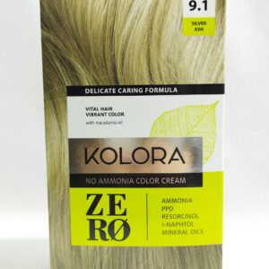 CRÈME COLORANTE SANS AMMONIAQUE KOLORA ZÉRO 9.1 SILVER ASH