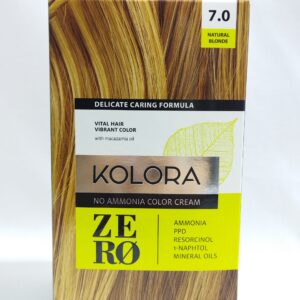 CRÈME COLORANTE SANS AMMONIAQUE KOLORA ZÉRO 7.0 NATURAL BLONDE