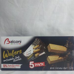 WAFERS DARK CHOCOLATE 5 PACK BALCONI 225G