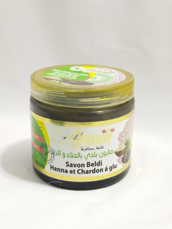SAVON BELDI AU HENNA ET CHARDON À GLU . KELAA