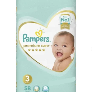 COUCHE BEBE PAMPERS PREMIUM CARE N3 58U