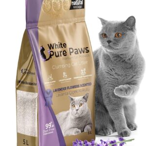 CLUMPING CAT LITTER LAVANDE WITE PURE PAWS 5L