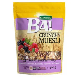 CRUNCHY MUESLI 5 FOREST FRUITS & HONEY BA 300G