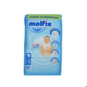 COUCHE BEBE MOLFIX JUMBO N3 MIDI 66PCS