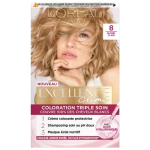 EXCELLENCE COLORATION TRIPLE SOIN 8 BLOND CLAIR