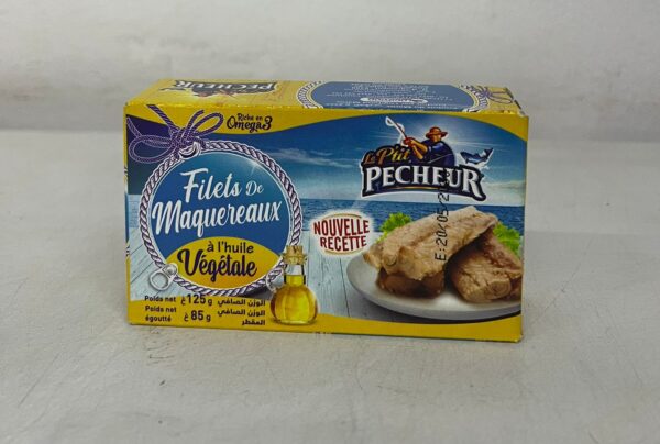 FILETS MAQUEREAUX HUILE VEGETALE LE PETIT PECHEUR 125G