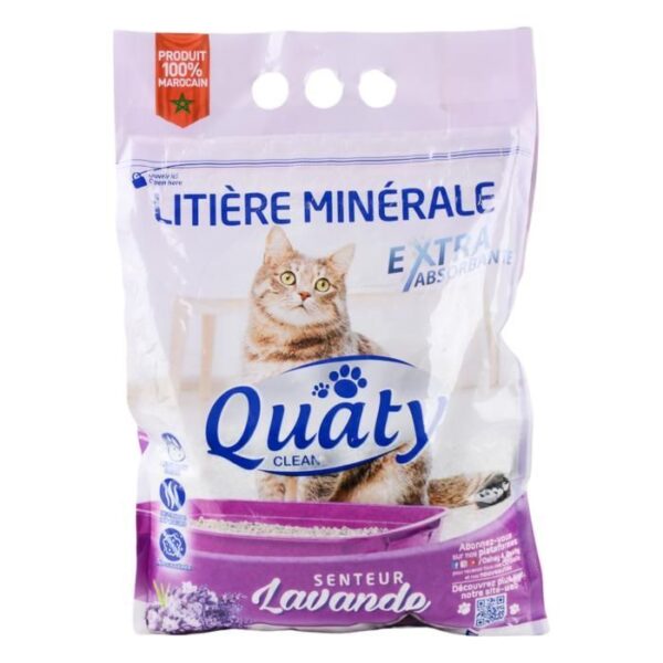 LITIÈRE MINÉRALE QUATY CLEAN SENTEUR LAVANDE 5L